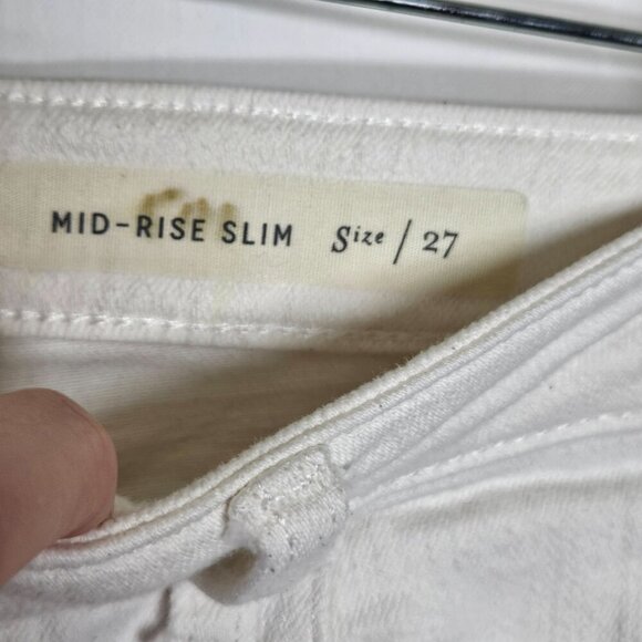 Pilcro & The Letterpress Anthropologie Womens Mid-Rise Slim White Denim Short 27 - Picture 4 of 7